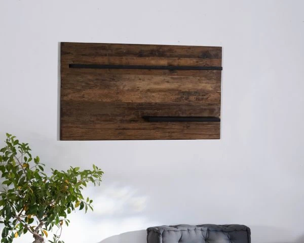 Etagère Murale Acacia Massif 2 Niveaux "Cachou Chic"