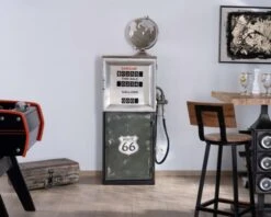 Bar Original Pompe à Essence Métal Kaki Style Récup "Crazy"