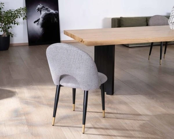 Grande Table De Repas 260 Cm Acacia Pieds Métal Noir Plissés "Audacio" – Image 8