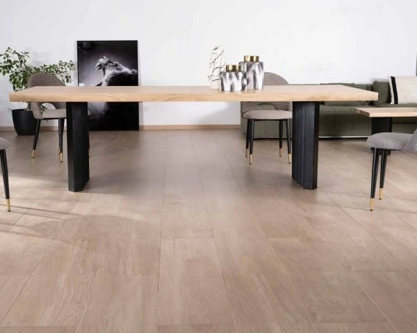 Grande Table De Repas 260 Cm Acacia Pieds Métal Noir Plissés "Audacio" – Image 4