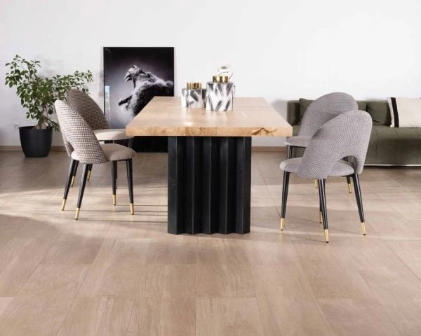 Grande Table De Repas 260 Cm Acacia Pieds Métal Noir Plissés "Audacio" – Image 6