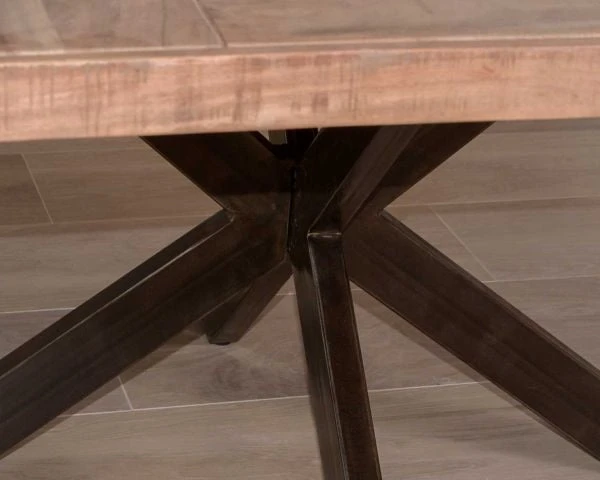 Table à Manger Carrée 150x150 Cm "Bronx" Bois Et Métal – Image 5