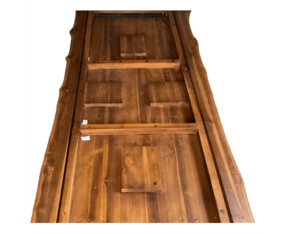 Table De Repas XXL Avec Plateau En Teck Recyclé Et Pieds étoile 280cm "Valley" – Image 3