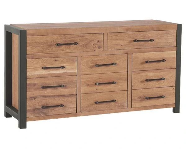 Buffet Industriel 3 Portes 2 Tiroirs Métal Et Bois "Catane" Casita