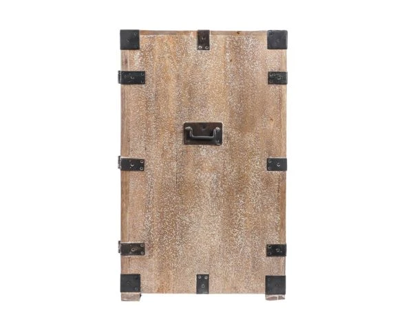 Buffet En Manguier Blanchi Et Métal Style Coffre Vintage "Voyage" – Image 8