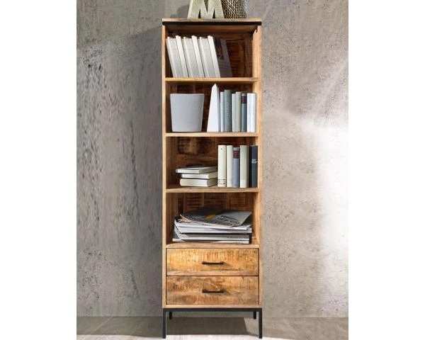 Etagère Bibliothèque Style Factory En Manguier Et Métal Brut "Mango" – Image 7