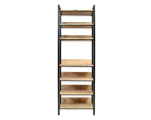 Grande étagère Industrielle En Bois Massif Et Métal Noir "Atelier" – Image 2