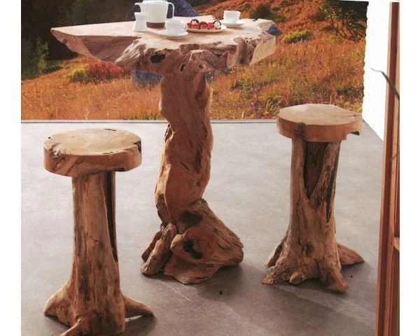 Tabouret De Bar Teck Massif "Farmer" Casita