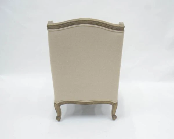 Bergère Lin Et Crème Style Classique Structure Bois Massif "Sofia" – Image 4