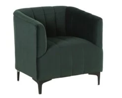 Fauteuil Cabriolet Tissu Vert Et Design Rétro Chic "Roster"