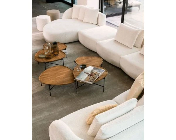 Grand Canapé Design Haute Couture Tissu Blanc Bouclé "Huddle" – Image 3