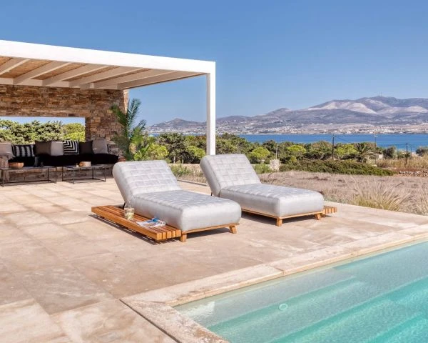 Bain De Soleil Haut De Gamme Tissu Sunbrella Gris Clair "Lombok"