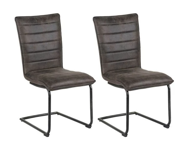 Lot De 2 Chaises De Salle Ă Manger Vintages Grises Et Noires Casita