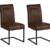 Lot De 2 Chaises De Salle Manger Style Loft Marron Et Noir Casita