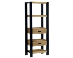 Étagère En Métal Et Pin Massif Brossé "Lugano"