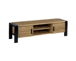 Banc TV Métal Et Pin Massif Brossé Lugano"