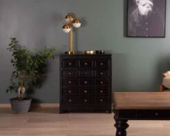 Commode Classique Noire En Manguier Et Finition Vieillie "Legacy"