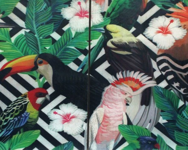 Meuble De Rangement Design Tropical "Pop Vintage" En Bois Massif – Image 3