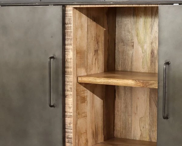 Vaisselier Industriel Métal Et Bois Portes Coulissantes 2m "Caractère" – Image 6