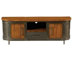Meuble Télé Industriel Teck Massif Recyclé Et Métal "Hepley"
