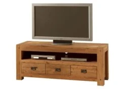 Meuble Tv En Bois Avec Rangements 3 Tiroirs 1 Niche "Lodge Casita"