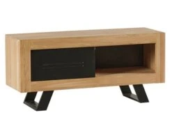 Meuble TV Design En Bois De Chêne Massif Bicolore "Davos"