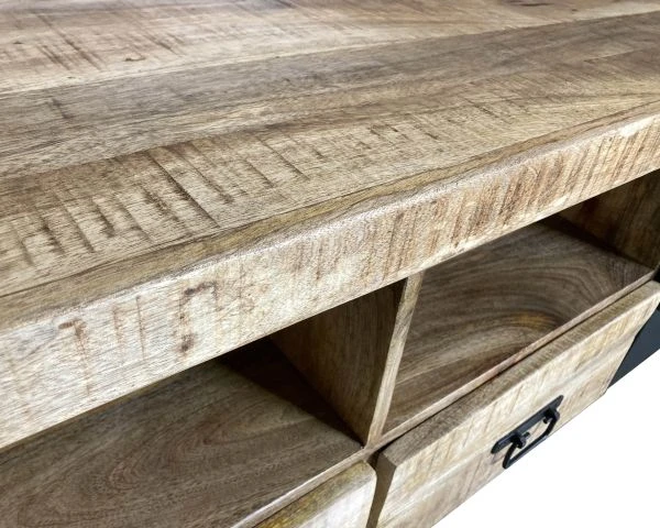 Meuble TV En Bois Exotique Et Métal Style Industriel "Andy" – Image 9