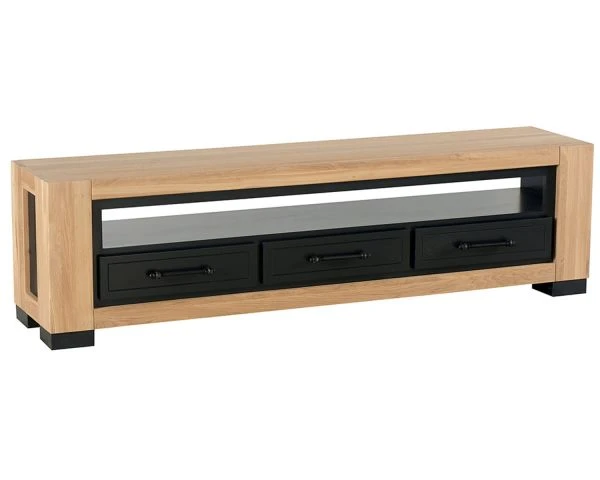 Meuble TV Design En Chêne Massif Huilé L. 180 Cm "Cleveland" Casita