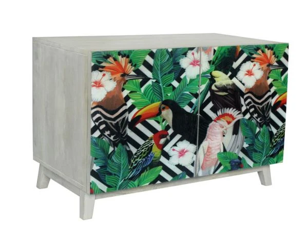 Meuble De Rangement Design Tropical "Pop Vintage" En Bois Massif – Image 5