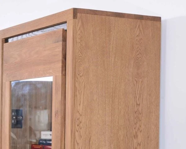 Vitrine En Chêne Moderne 2 Portes "Toly" Haut. 170 Cm – Image 3