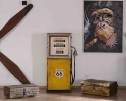 Bar Insolite Style Pompe à Essence Métal Jaune Esprit Vintage "Crazy"