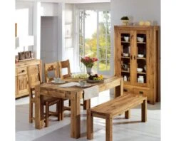 Banc De Table En Bois De Chêne Massif Huilé "Lodge Casita" 123 Cm