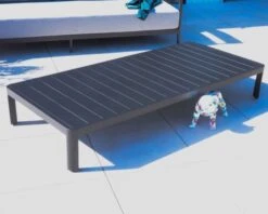 Table Basse Contemporaine Aluminium Anthracite "Blois" Spécial Jardin
