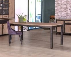 Table Industrielle Bois Massif Avec Structure Métal 190 Cm "Saturne"