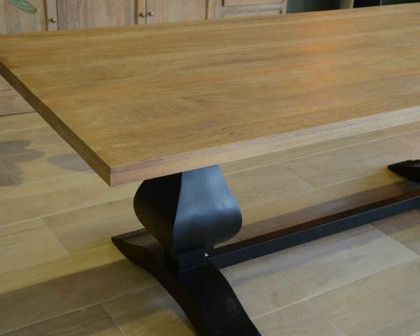 Grande Table De Repas 8/10 Places Style Chic Noire Et Bois "Legacy" – Image 5