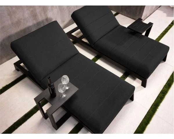 Table D'appoint Design En Aluminium Gris Anthracite "Lazy Beach" – Image 2