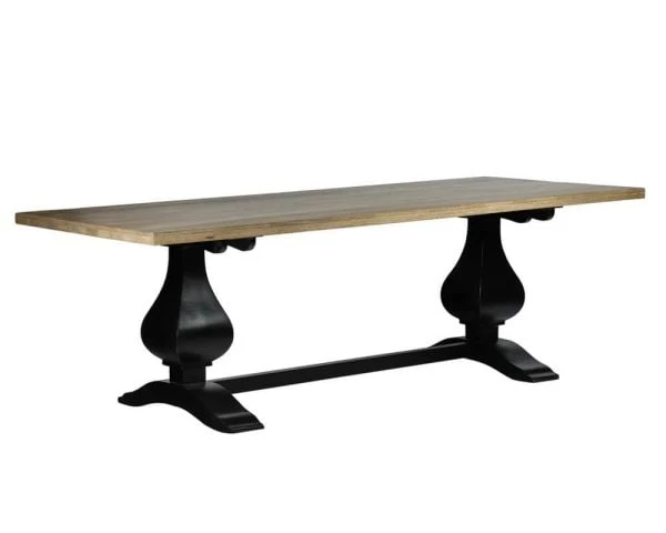 Grande Table De Repas 8/10 Places Style Chic Noire Et Bois "Legacy" – Image 3
