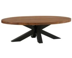 Table Basse Ovale En Teck Massif Recyclé "Roster"