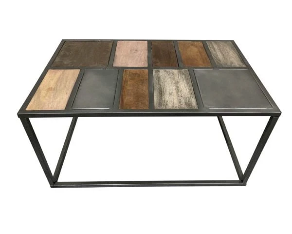 Table Basse Rectangulaire Métal Et Bois Piétement Aérien "Camaïeu" – Image 3