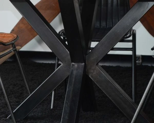 Table Carrée Pied Métal Et Plateau Bois "3D" – Image 4