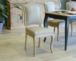 Lot De 2 Chaises De Repas Chics Intemporelles Bois Et Tissu "Legacy"