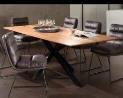 Table De Repas Avec Pieds Mikado Et Plateau En Teck 180 Cm "Copley"