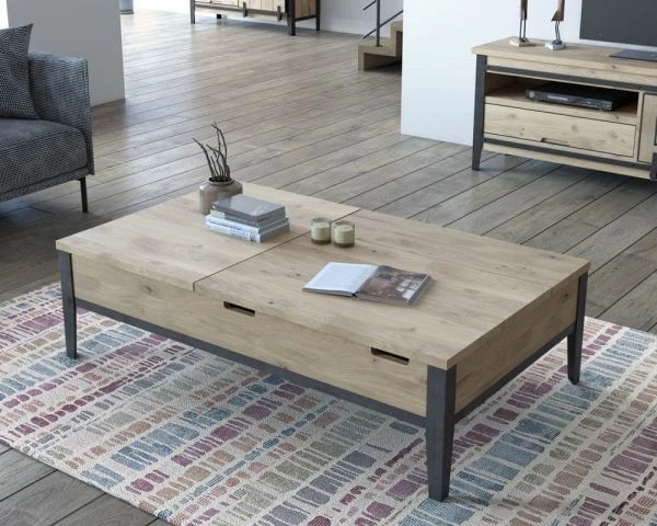 Table De Salon Moderne Avec Plateaux élévateurs "Breeze" Retour Gauche – Image 2