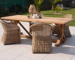 Table De Repas En Teck Upcyclé Avec Pieds Renforcés "Balangan Beach" 220 Cm