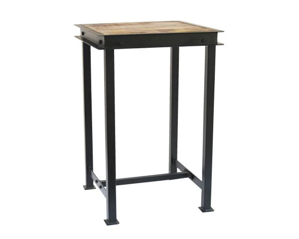 Table Haute Carrée Métal Et Bois 70x70cm "IPN" – Image 4