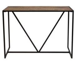 Mange-debout Industriel Métal Noir Et Bois Massif "Jack"