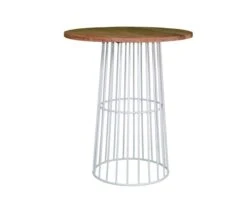 Table De Bar Loft En Bois Et Métal Blanc "Hello"