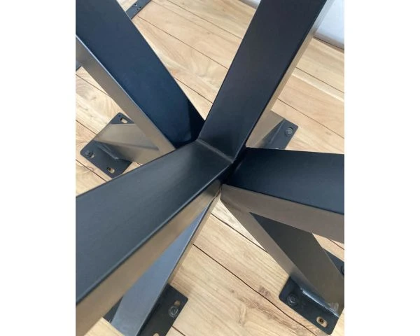 Table Carrée Pied Métal Et Plateau Bois "3D" – Image 5