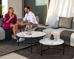 Table Basse En Céramique Et Aluminium, Diam.60 "Lazy Beach"