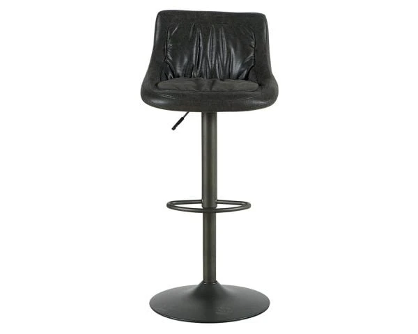 Lot De 2 Tabourets Industriels RĂ©glables En Hauteur Tissu Gris Casita â Image 2